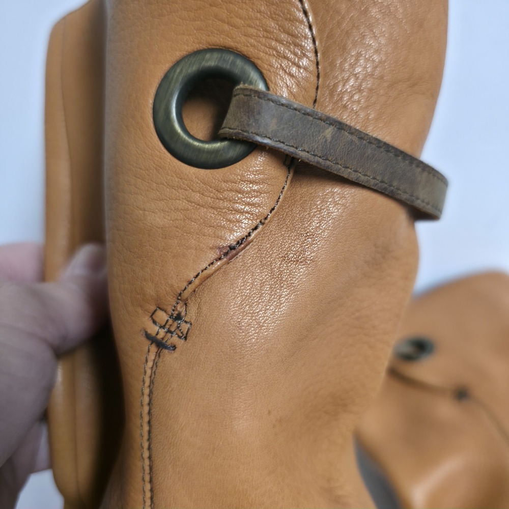 OTBT Johnston Tan Leather Strappy Slouch Boots Women's Size 8 Dandelion Boho - Picture 16 of 16